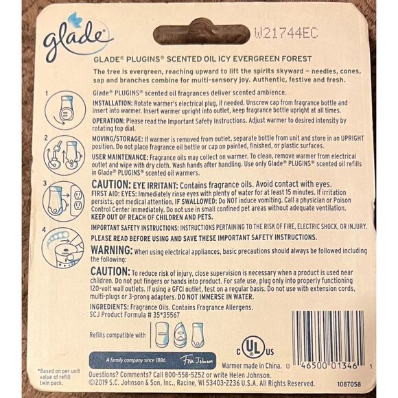 Glade Plugins Scented Oil Starter Kit - Icy Evergreen Forest 1 Refill & … - Picture 2 of 2